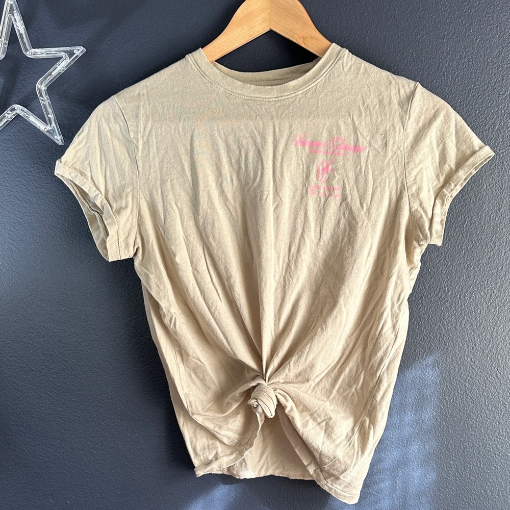 Beige Graphic Women's Top